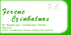 ferenc czimbalmos business card